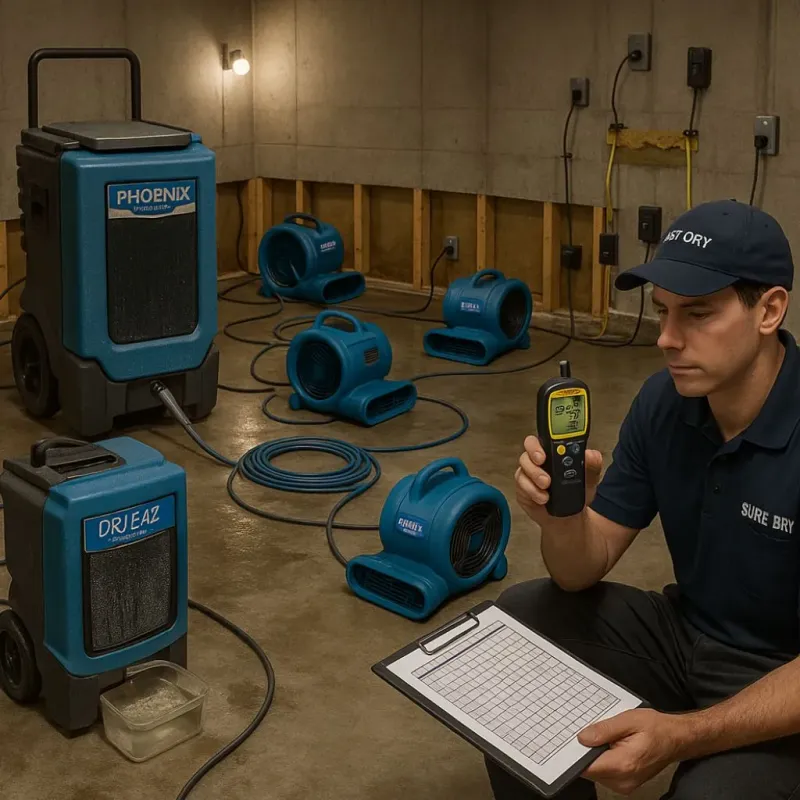 Structural Drying and Dehumidification process in Toughkenamon, PA